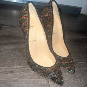 Sequin Christian louboutin heels. Size 39 great condition!